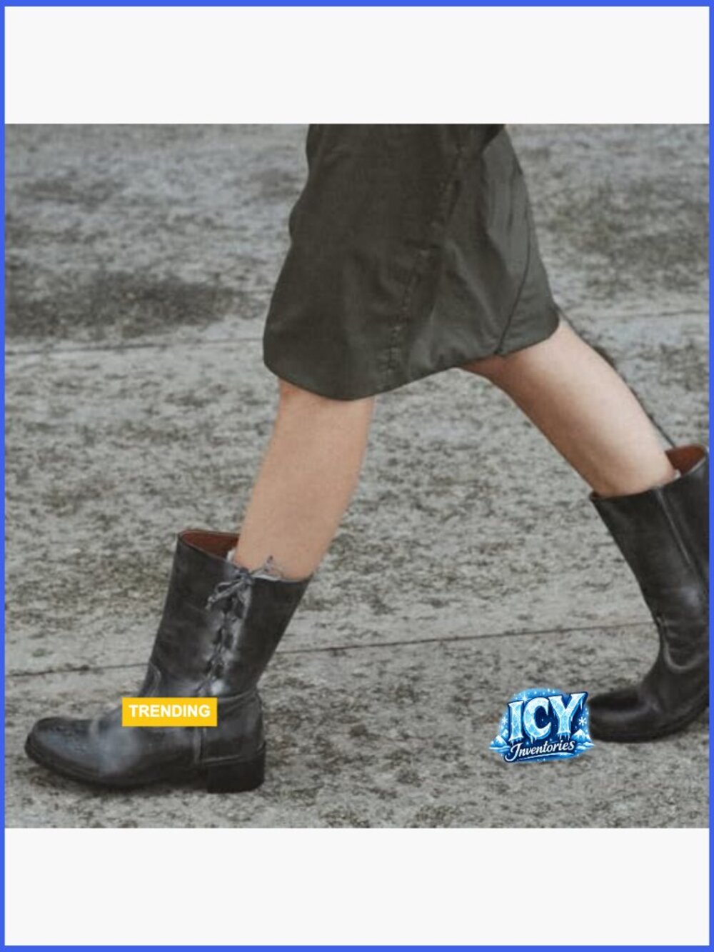 Womens Mid Calf Boots Chunky Block Heel Round Toe Pull On Campus Casual Boots - Picture 2 of 7